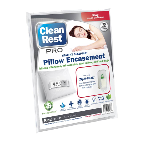 Funda para Almohada CleanRest PRO, 100 % Poliéster, Tamaño King, 20x36, Blanco
